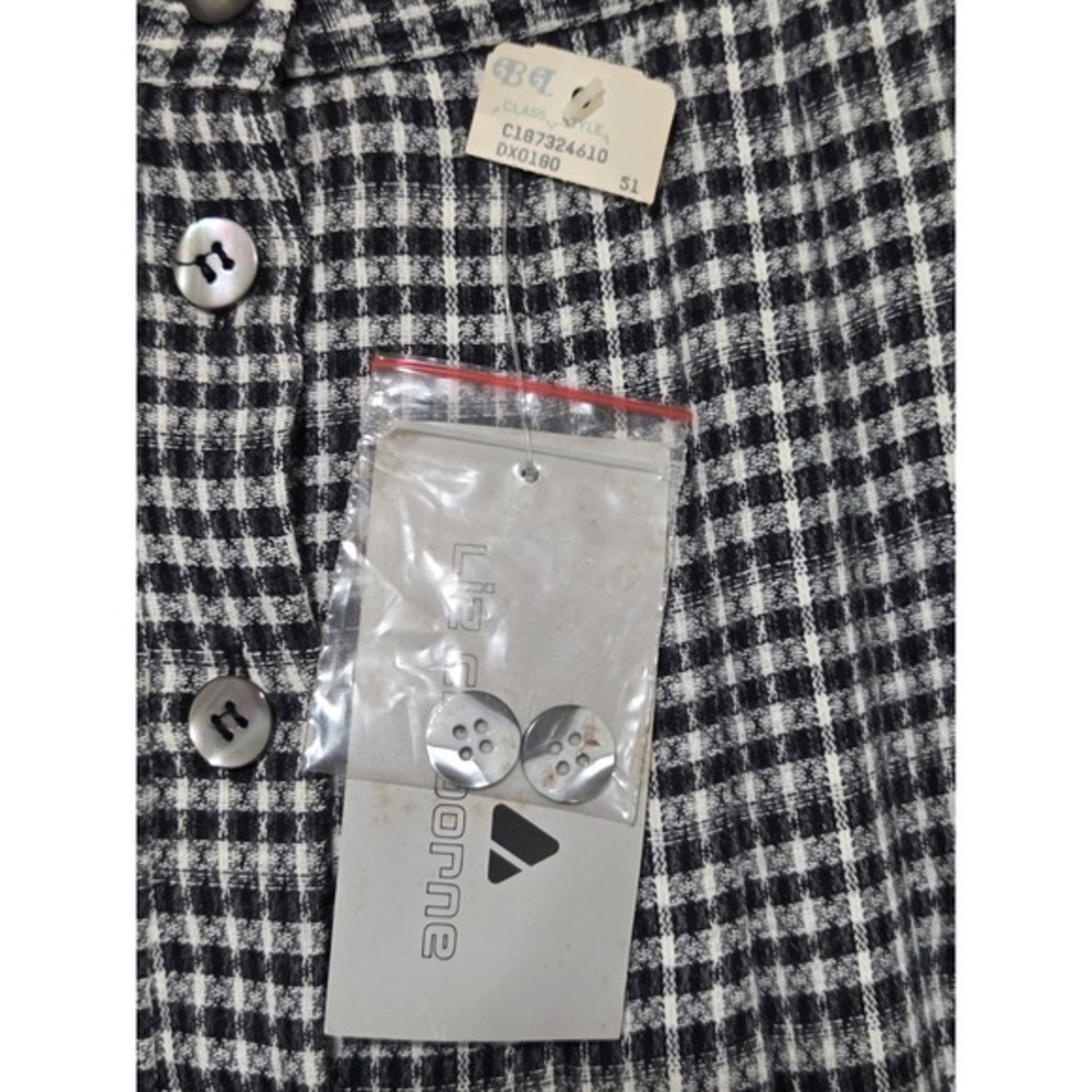 Vintage Liz Claiborne Skirt NWT Womens Size 12 Black / White Long Button NEW - Picture 2 of 5